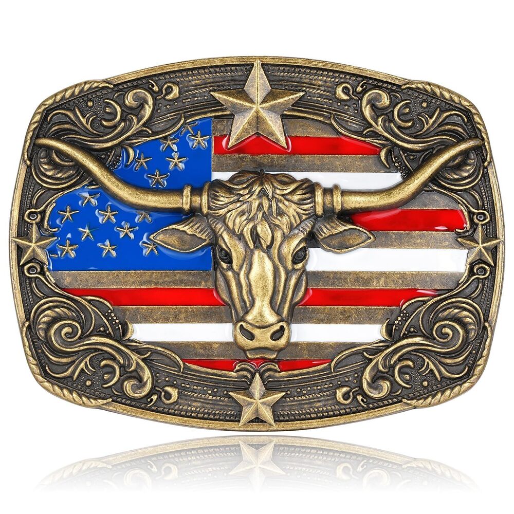 5427 Western Belt Buckles Cowboy Longhorn Bull Belt Buckle Cowboy